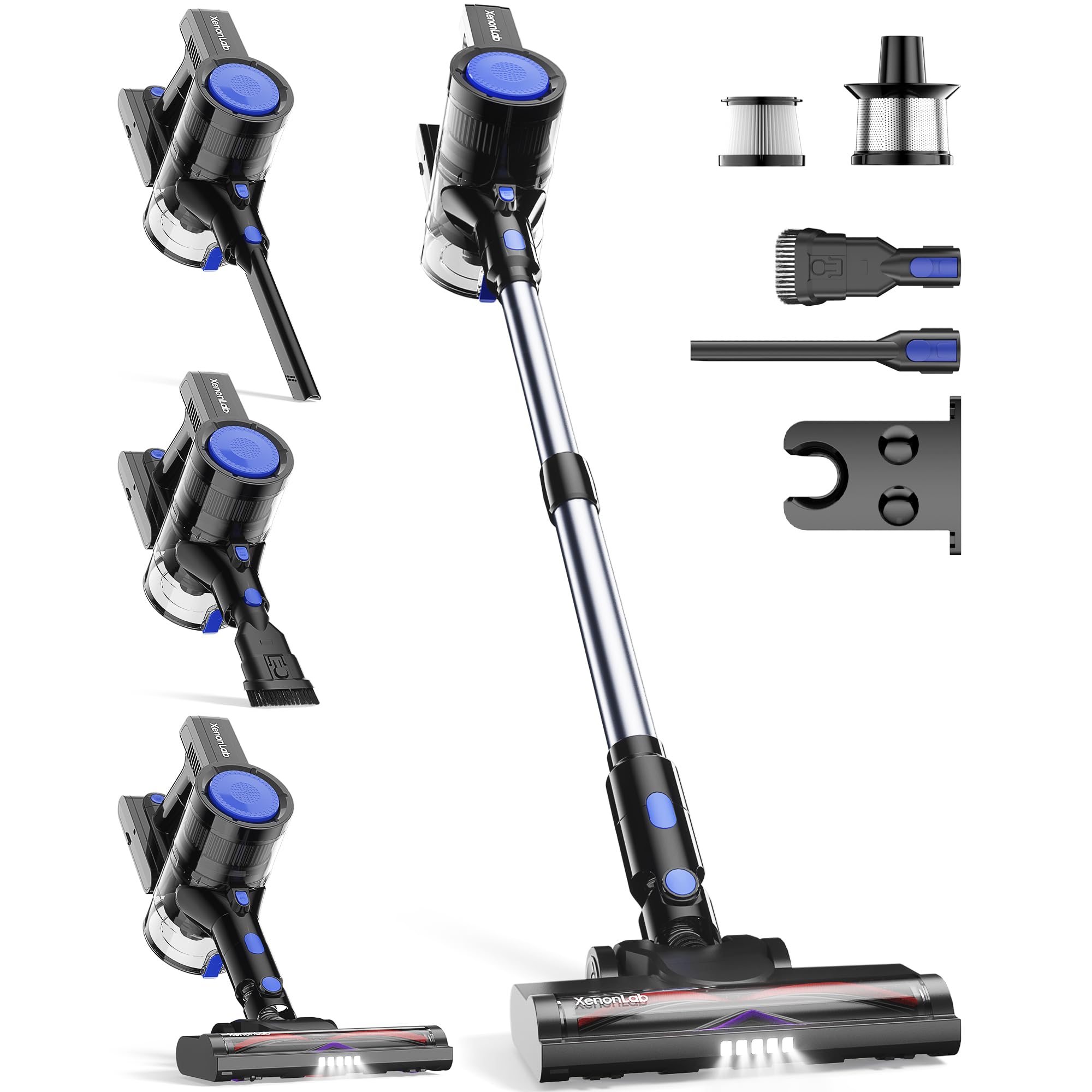 XenonLab Cordless Vacuum Cleaner, 45KPA Stick Vacuum Cleaners for Home with Up to 40 Mins Runtime, 6-in-1 Rechargeable Lightweight Vacuum with