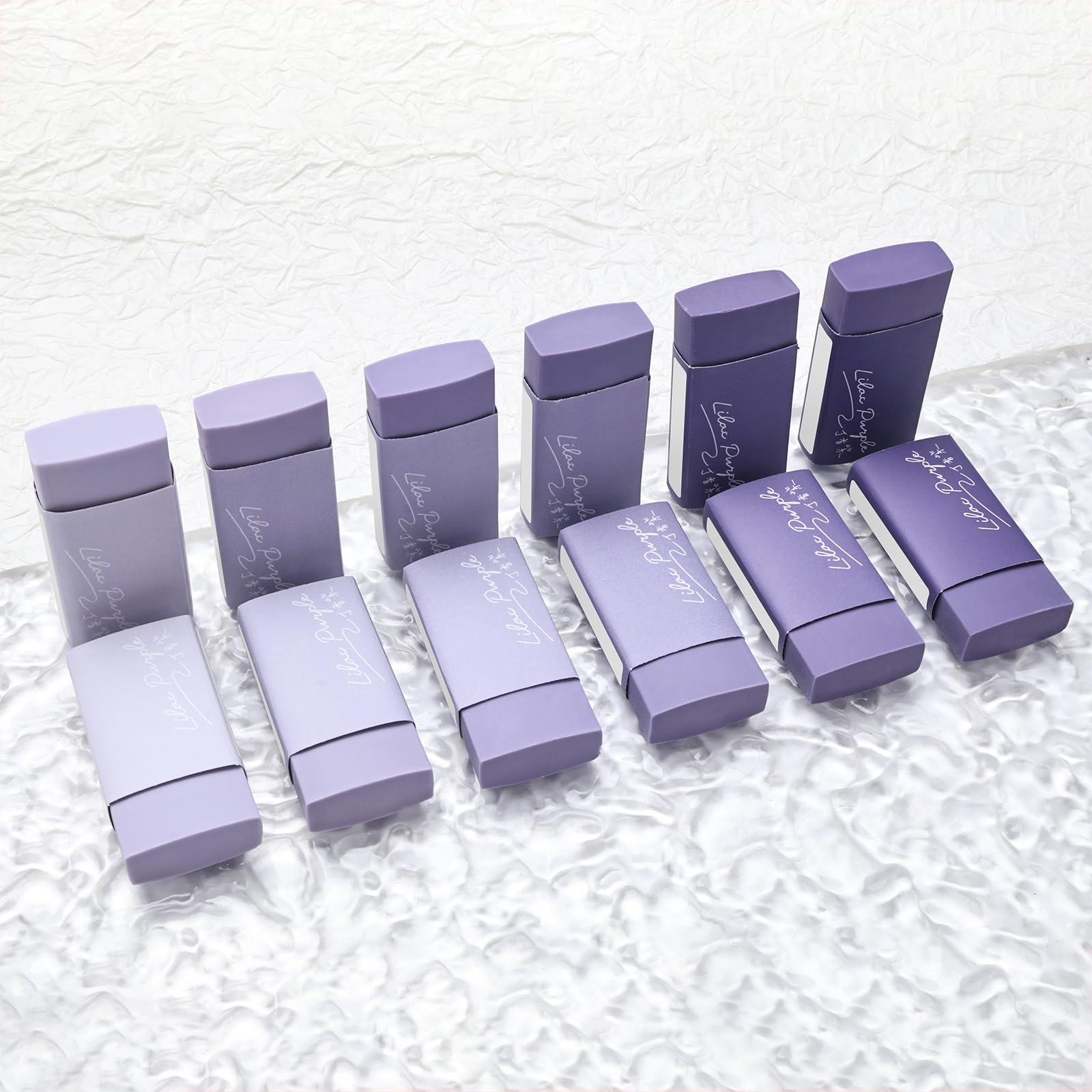 BAYTORY 12Pcs Erasers, Bulk Eraser for Pencils, Block Eraser Easily Erase Mistakes, Mini Gradient Color Eraser for School (Purple)