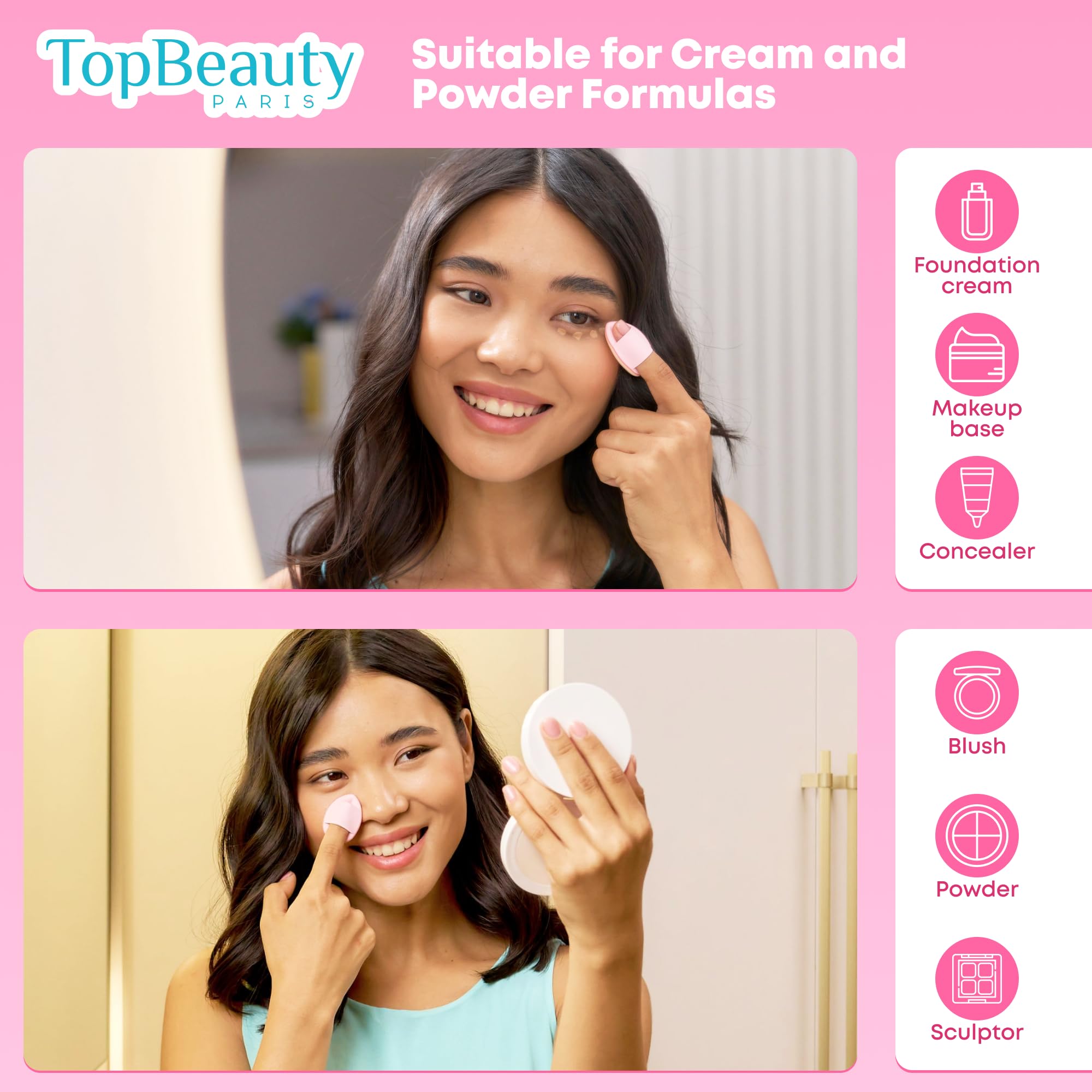 Topbeauty Esponja cosmética Paris - 4 piezas