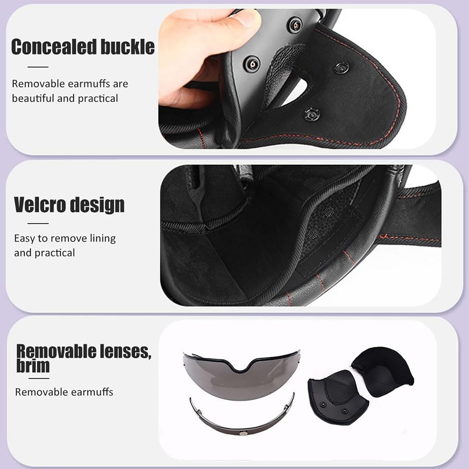 Casco Moto Vintage Semi-Aperto ECE - 750g Leggero, Visiera Retrattile, Per Uomo E Donna