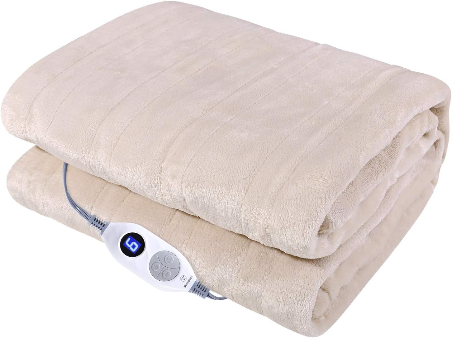 Westinghouse Electric Blanket Heated Throw Soft Silky Microplush Flannel Heating Blanket 50"x60", 6 Heat Settings & 4 Hours Auto Off, Machine Washable, Charcoal Grey 50x60in: Kitchen & Dining