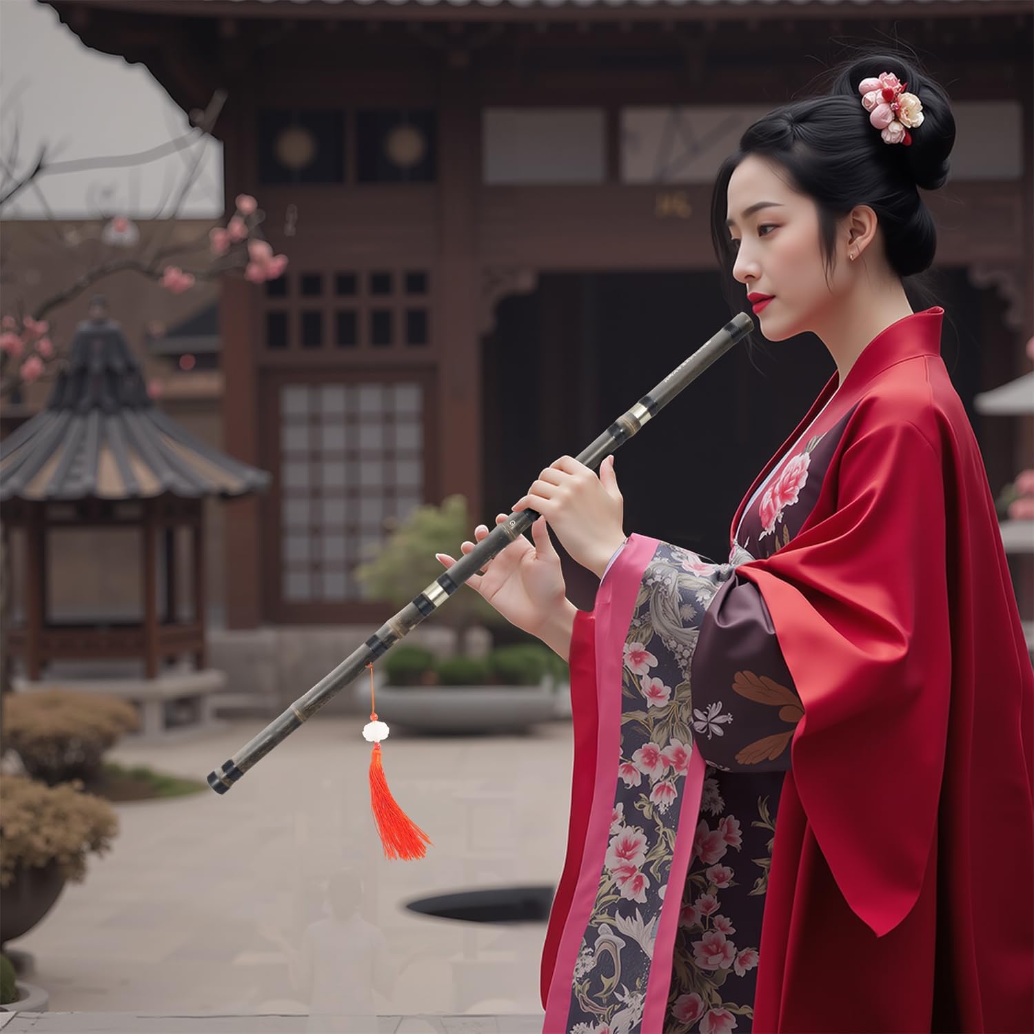G key - Bamboo Xiao Handmade Professional Zizhu Vertical Xiao Flute Purple Bamboo Xiao Chinese Traditional Musical Instrument Suitable for Beginners Adults