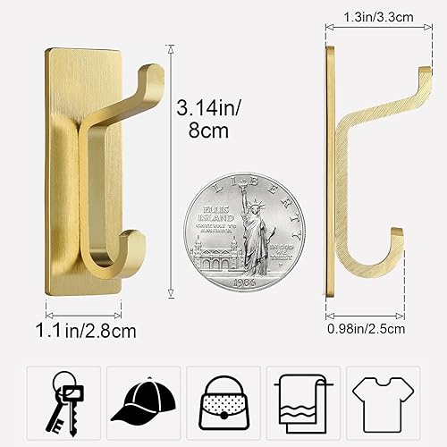 Miniatura 5 de Ganchos de pared autoadhesivos para colgar extra fuertes 13 libras, gancho para abrigo, toalla en baños, ducha, cocina, pared, gancho de puerta,
