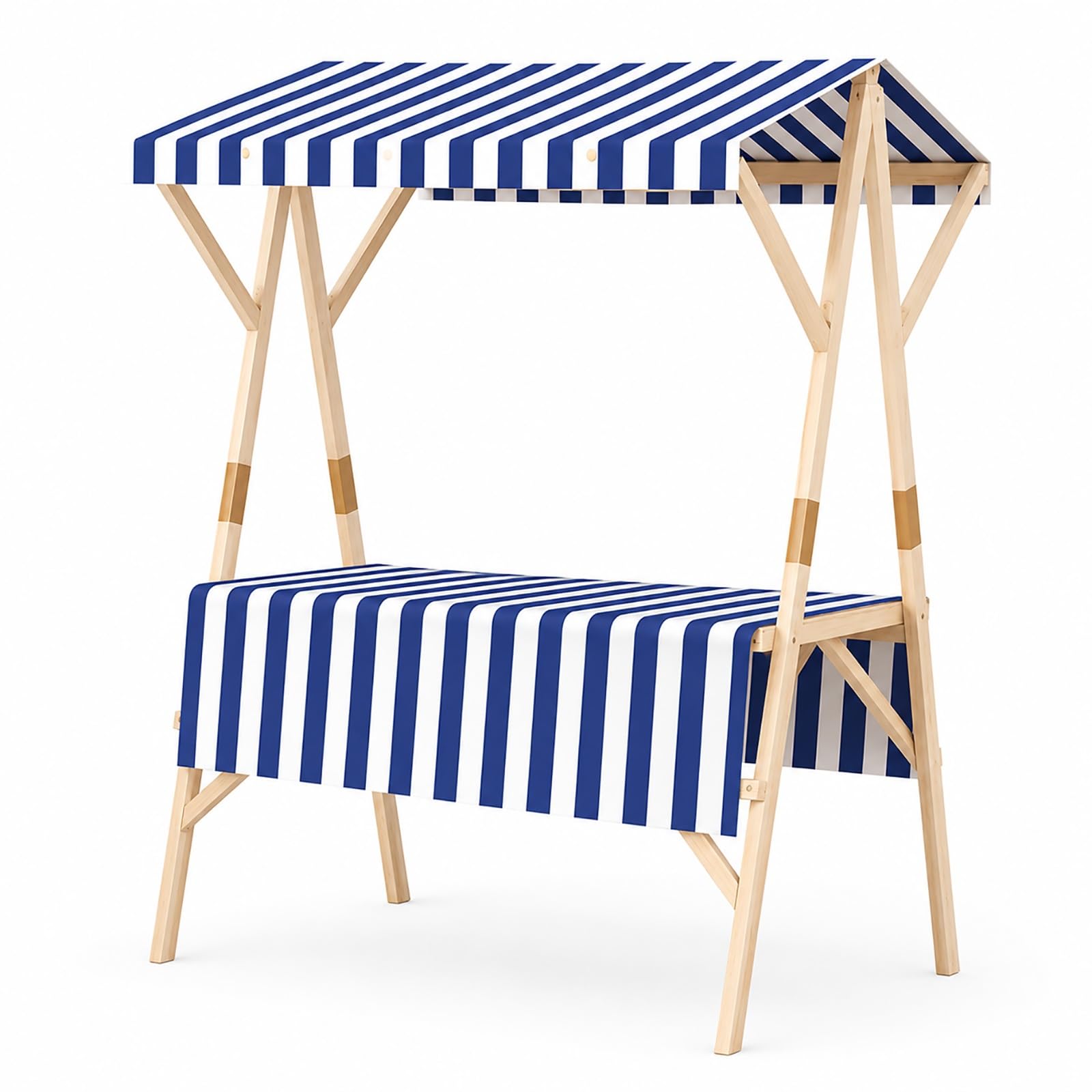 ZDMZR Vendor Stand with Canopy, Display Stand with Tablecloth, Market Stall for Farmers Market, Craft Fair, Outdoor Event(Blue,150x60x200CM/59x24x79IN)