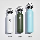 Hydro Flask Botella de Agua 621 ml 21 oz - Acero Inoxidable con Aislamiento al Vacío y Tapa a Prueba de Fugas y Revestimiento en Polvo - Standard Mouth - Surf, 621ml (21oz) - 6