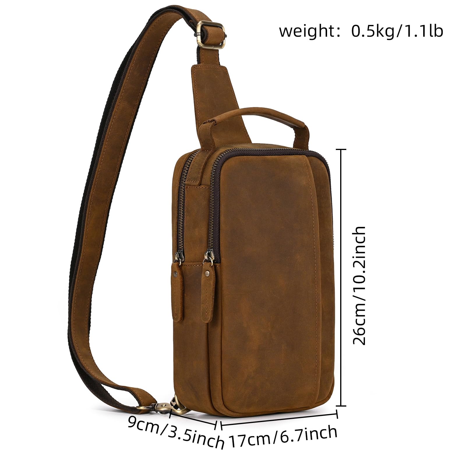 Sling Bag skórzana torba na ramię torba na ramię męska torba na brzuch plecak