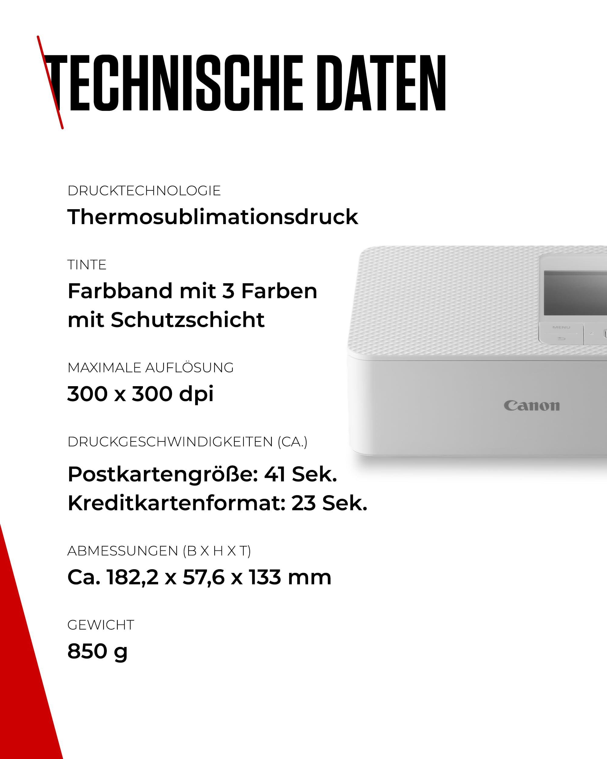 Canon SELPHY CP1500 Mini Fotodrucker mobil tragbar WLAN Thermosublimation weiß