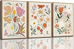Amazon.com: CHDITB Henri Matisse Framed Canvas Wall Art Prints, Pink Beige Flower Market Wall Decor, Minimalist Floral Wall Painting, Abstract Matisse Wall Art for Living Room, Bedroom, Dining Room - 16"x24"x3: Posters & Prints