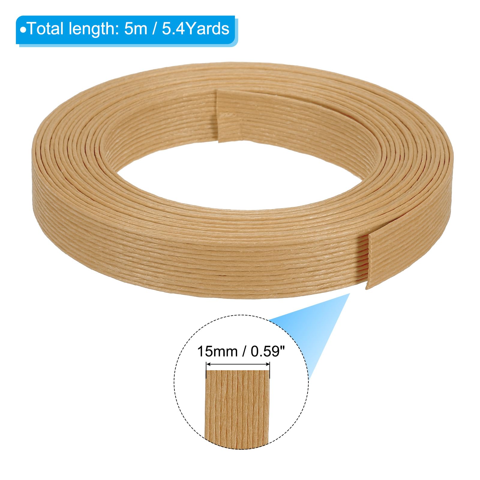 PATIKIL 5.4 Yards x 0.6" Paper Rattan Weaving Cane - Image 2