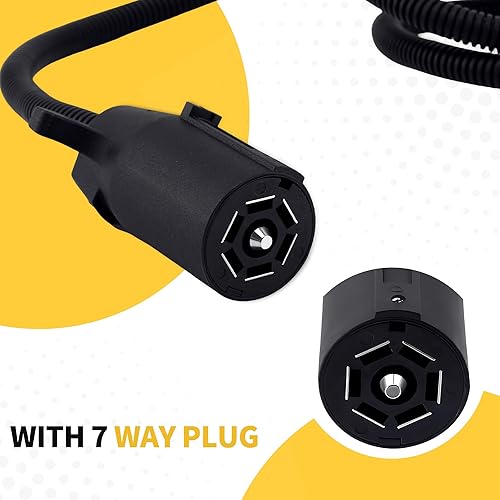 Miniatura 6 de Gato eléctrico de lengua de remolque con marco en A de 12 V con enchufe de 7 vías, capacidad de elevación de 3500 libras, viaje de 18 pulgadas,