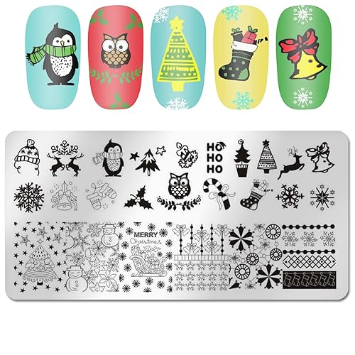 Miniatura 5 de Placa de estampado de uñas de Navidad, DANNEASY 6 piezas de sellos de uñas, plantillas de arte de uñas, plantilla de uñas navideñas, kit de