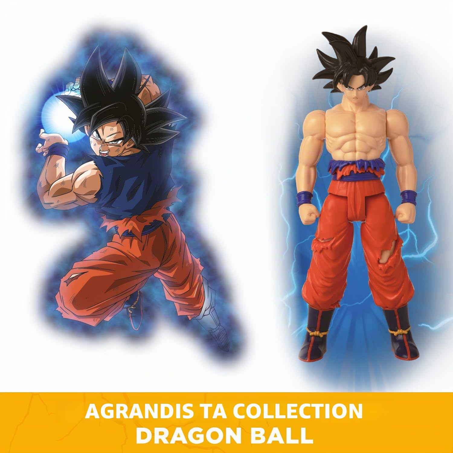 BANDAI - Dragon Ball Super - Figurine géante Limit Breaker - Ultra Instinct Goku Sign - Licence Officielle Dragon Ball - Grande Figurine Goku articulée 30 cm - Jouet Enfant 4 Ans et + - 36749