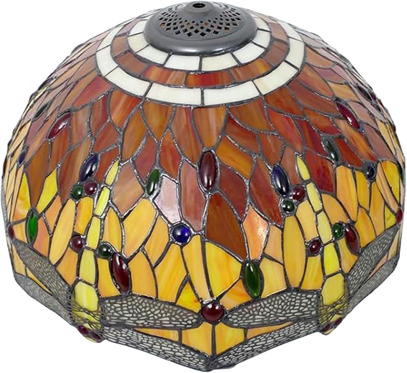 Tiffany Lamp Shade Replacement W16H9 Inch Vintage Stained Glass Lampshades for Table Lamps Floor Lamp Ceiling Fixture Pendant Hanging Light Room Office Decoration,Dragonfly