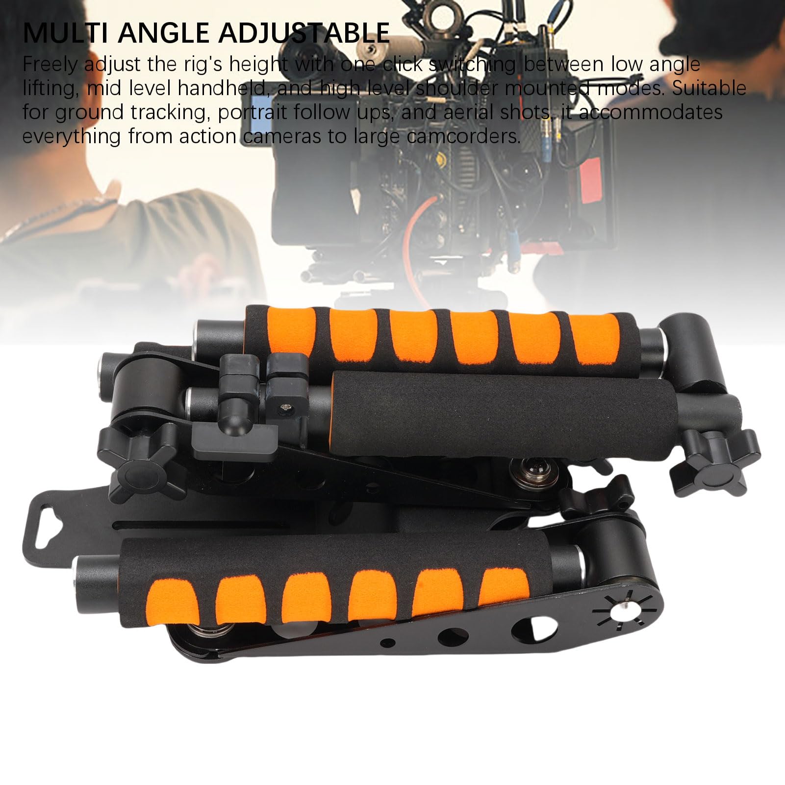 Kit de Plataforma de Soporte de Hombro de la Cámara, Ajustable con Agarre de Liberación Rápida y Hombreras Acolchadas, para Videocámaras de DSLRS Cámaras de Acción