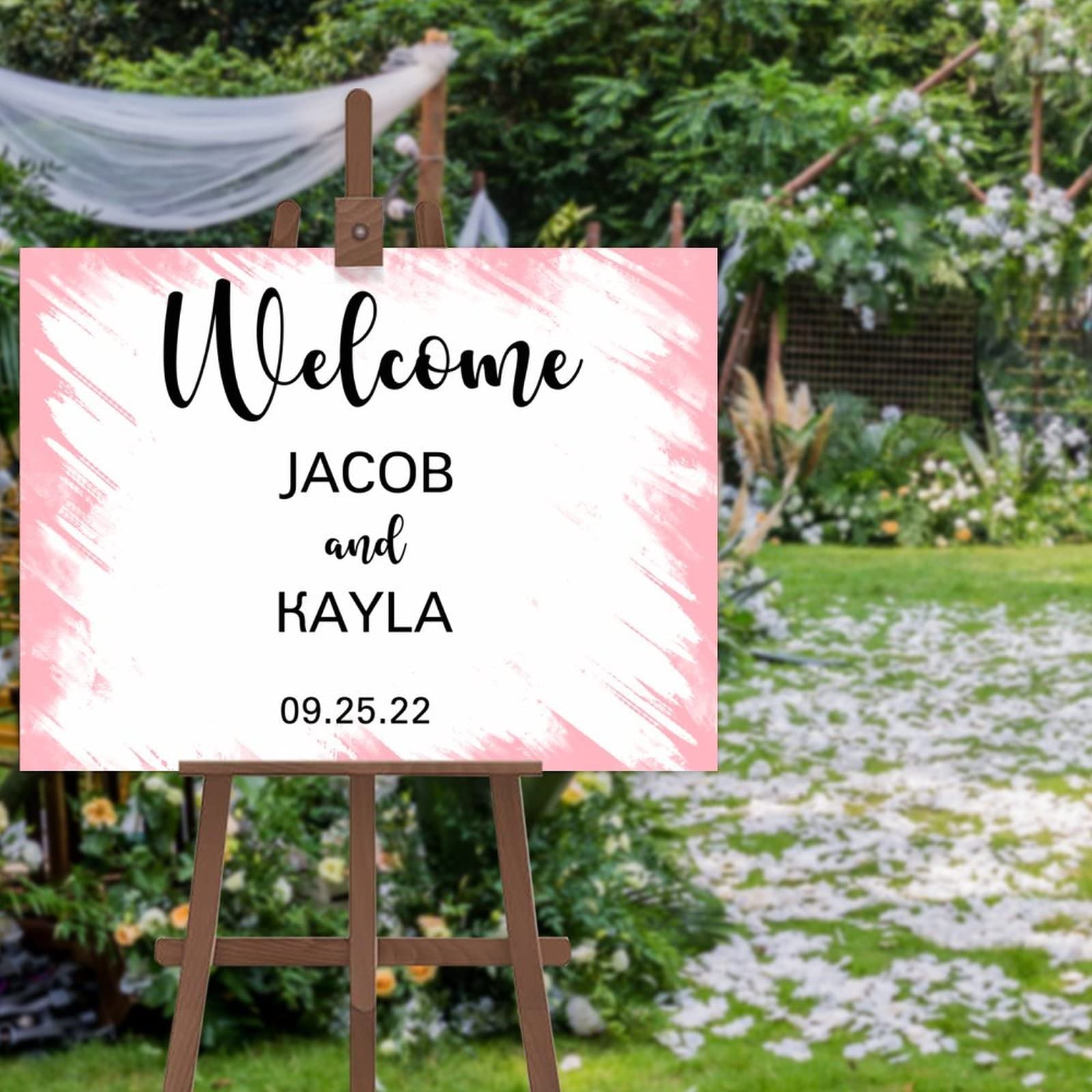 Panneau de bienvenue de mariage personnalisé 50x75 cm pour l'entrée des invités