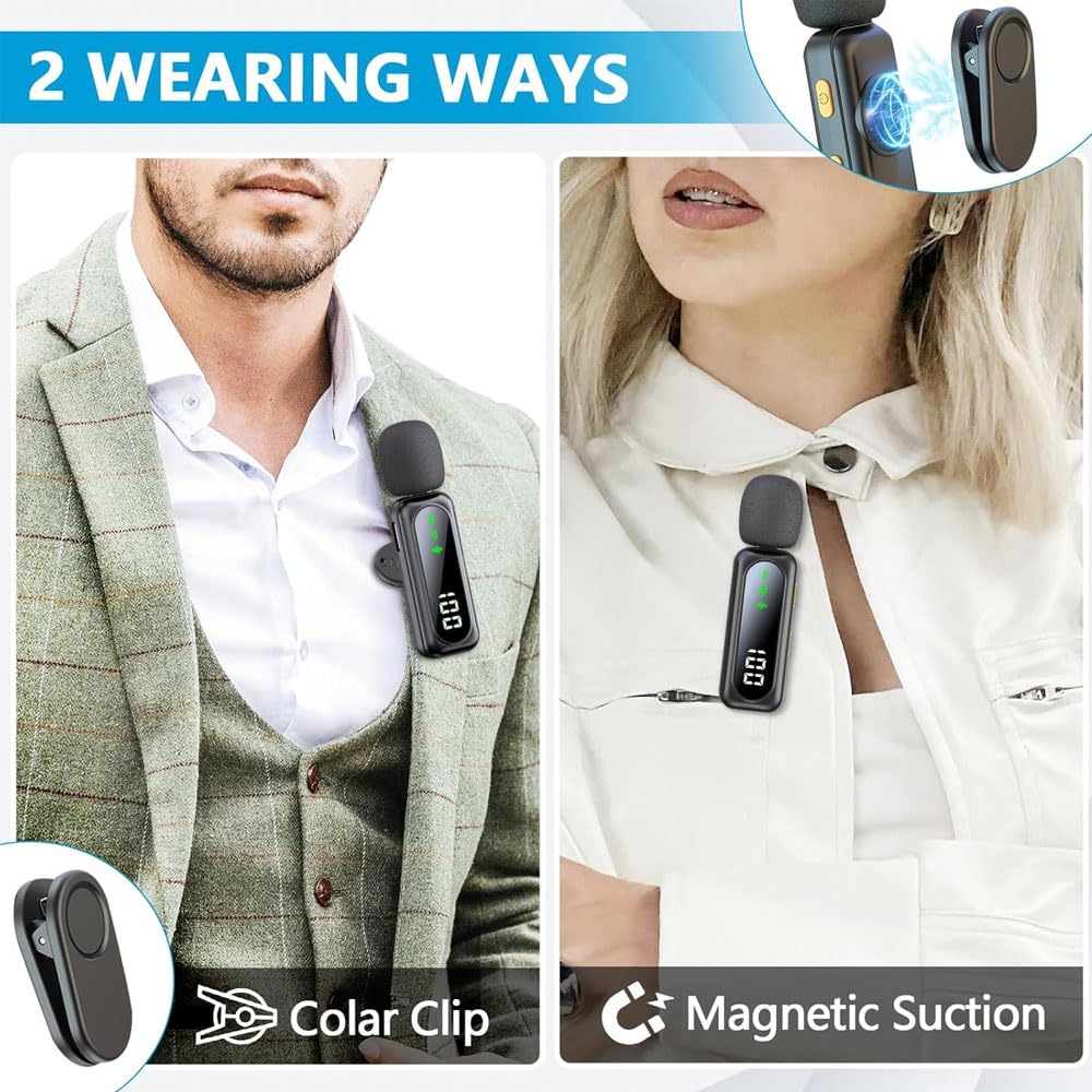 YiYunTE Wireless Lavalier Microphone, Mini Bluetooth Clip-On Lapel Mic - Image 4