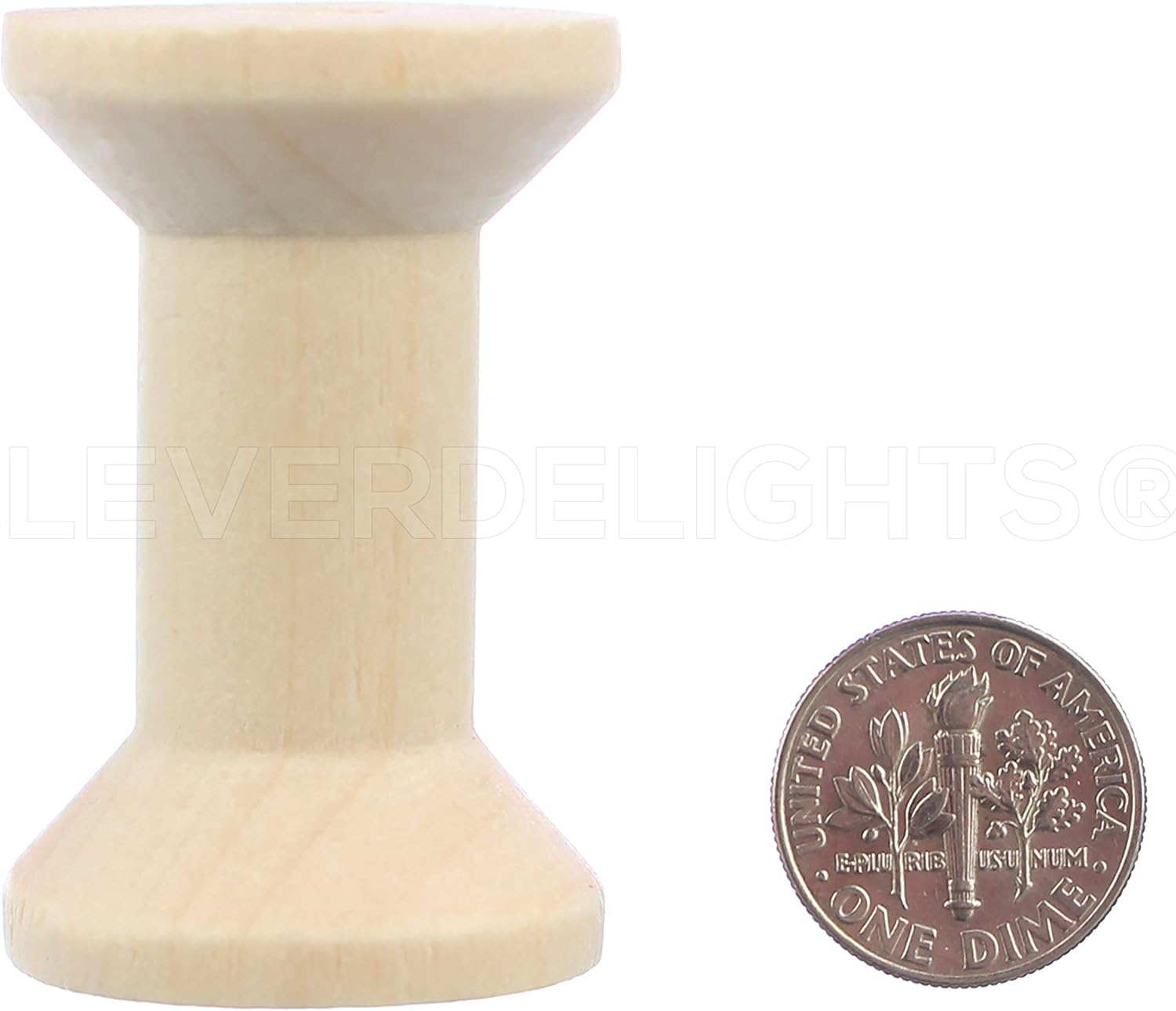 CleverDelights 1 3/4" x 1 1/8" Wood Spools - Empty Craft Spools (100)
