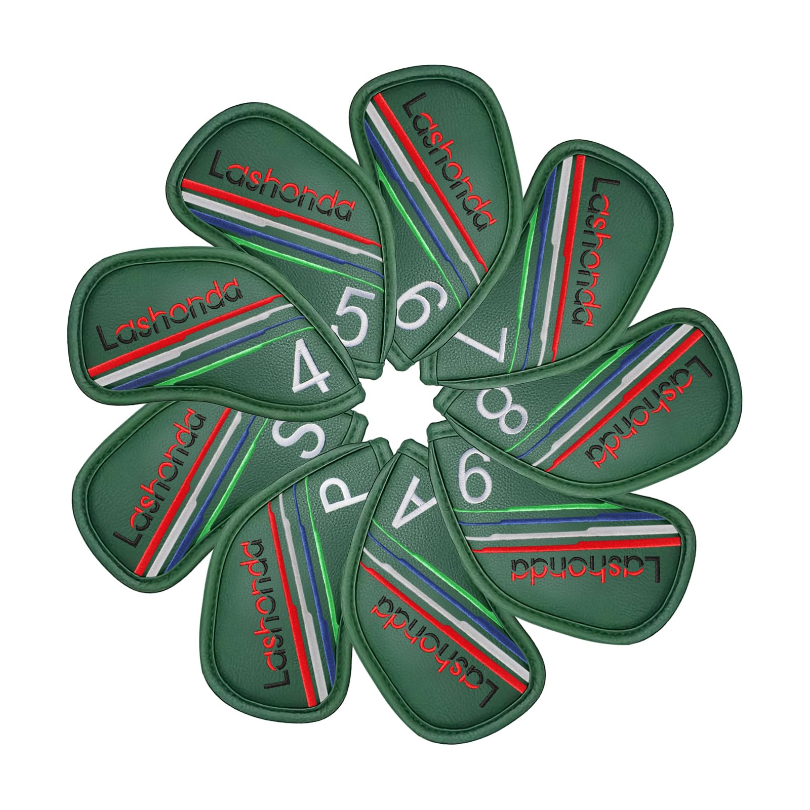 9PCS Golf Headcovers Golf Iron Head Covers Value 9 Piece Set, Synthetic Leather Deluxe Club Headcover（Compatible with Iron Sets）