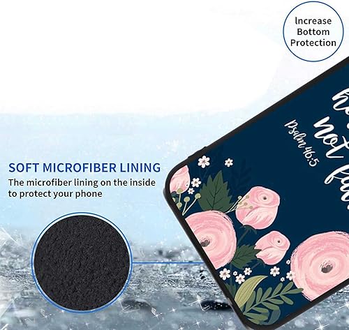 Miniatura 2 de Compatible con Motorola Moto G Pure - Funda con citas inspiradoras, rosa y floral, con versículos bíblicos cristianos alentadores para Moto Case