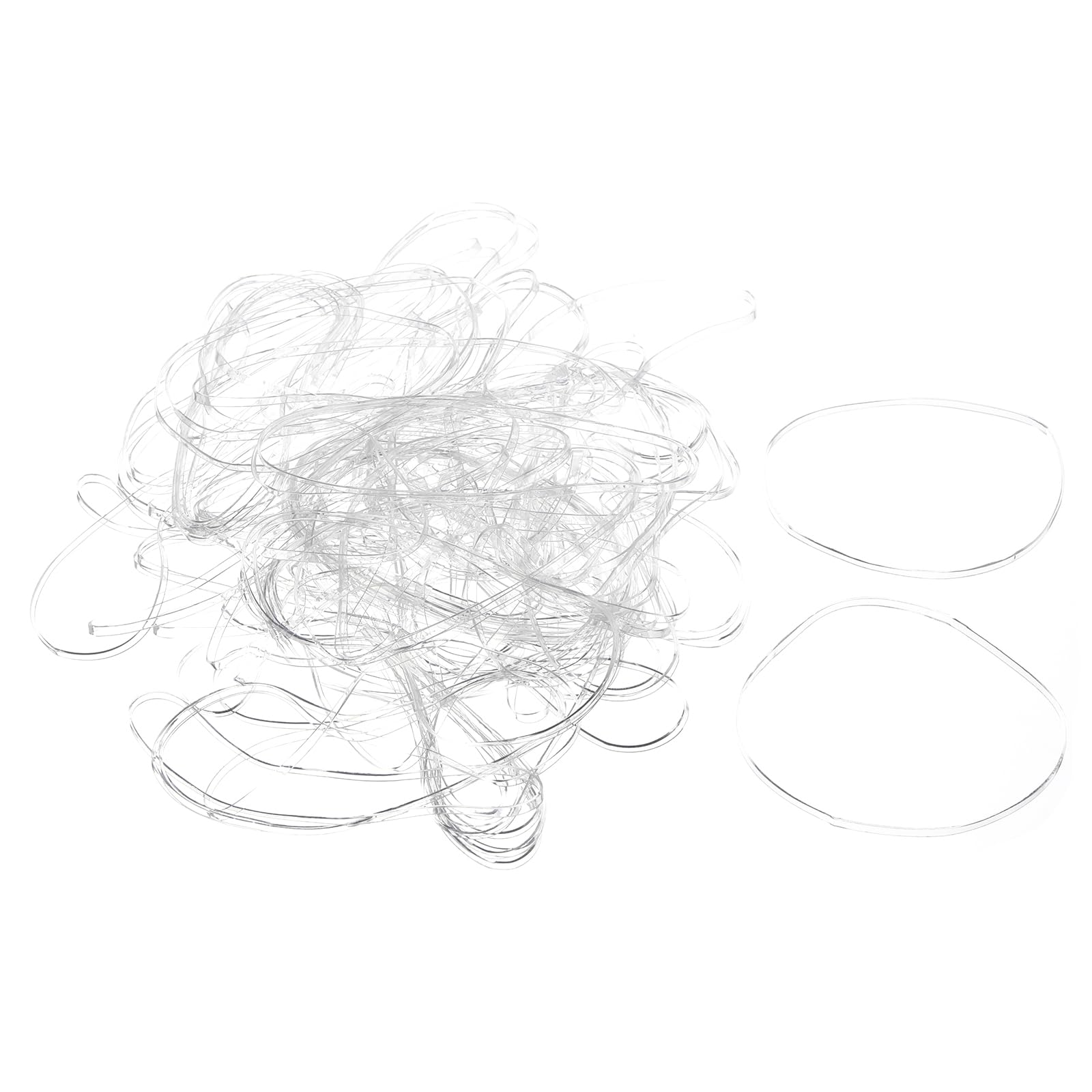 sourcing map 1000 Pack Rubber Band Stretchable Rubber Elastic Band Clear 64mm x 2mm Hair Rubber Bands for Home Office