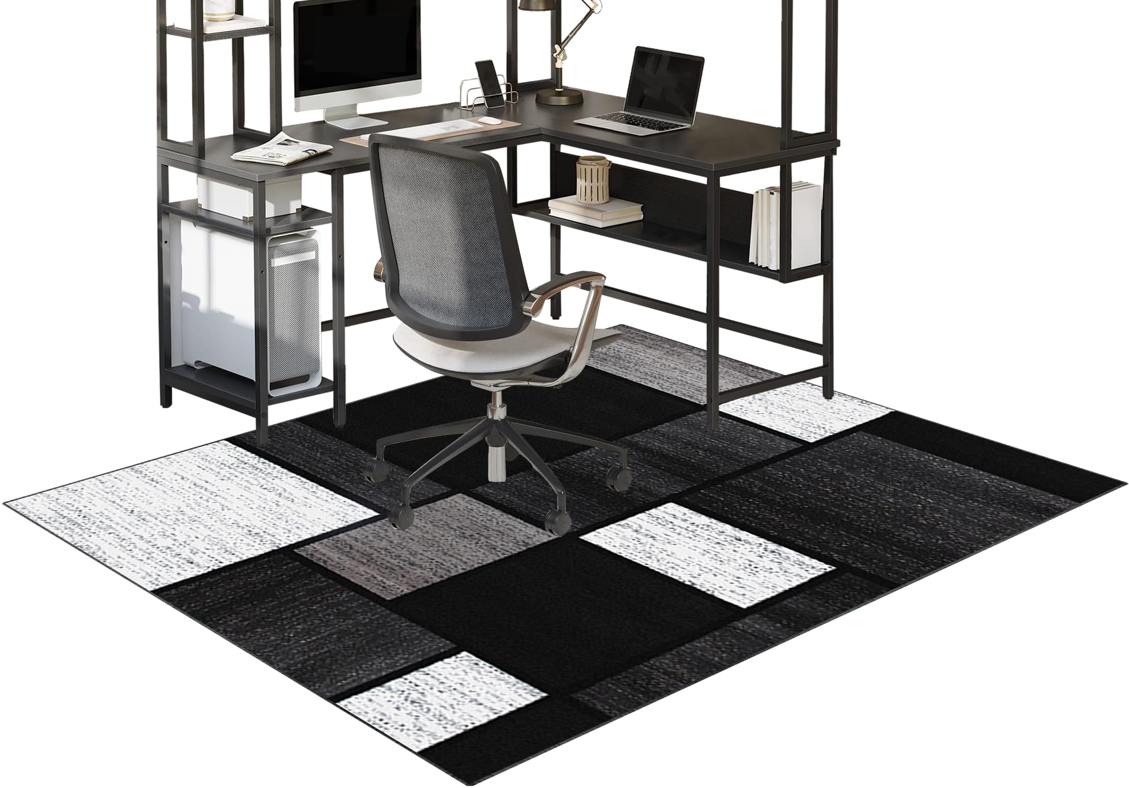 Fzamudng Office Chair Mat for Carpet, Heavy Duty Desk Chair Mat, Floor Protectors for Rolling Chairs, Computer Gaming Chair Mat, Non-slip Carpet Protector Chair Mat for Home and Office 100 x 140 cm