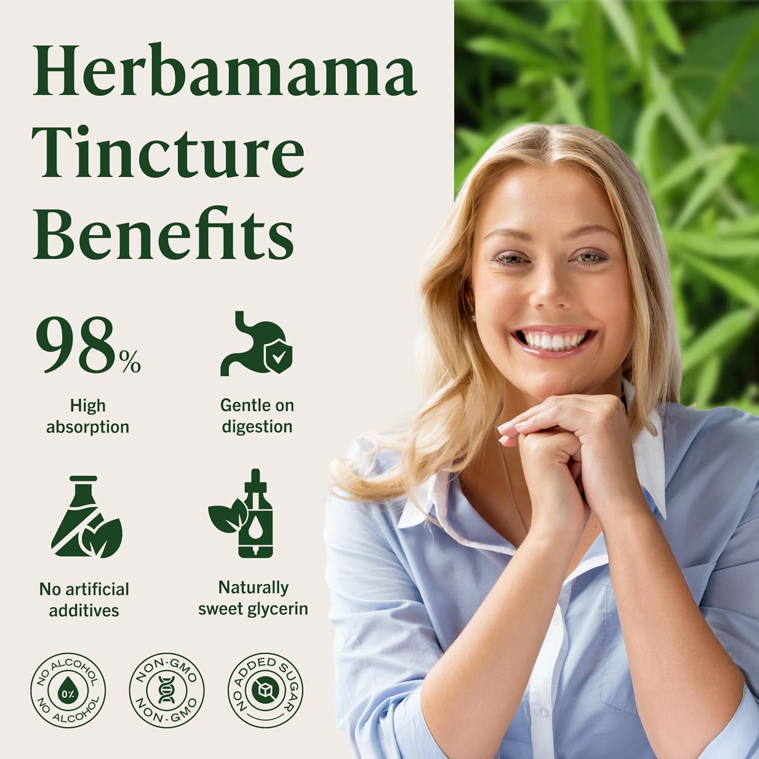 HERBAMAMA Cleavers Herb Tincture - Vegan Natural Detox & Cleanse Support with Cleavers Leaf Extract Drops - Non-GMO, Alcohol & Sugar-Free Liquid Herbal Supplement, 42-Day Supply - Image 5