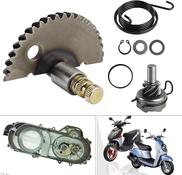 FLYPIG Scooter Kick Start Gear Starter Shaft Lever Rebuild Kit for GY6 49cc | 139QMB P139QMB, 4 Stroke Engine, Idle Gear Spring, Moped