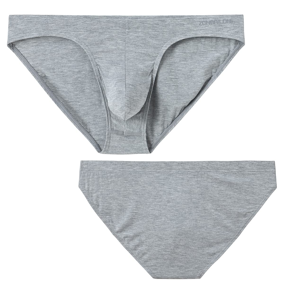 Herren Slips Slip Männer Herren Unterhosen Slip mit Beutel Sexy Slips für Männer Frontbeutel Bambus Schwarz Grau