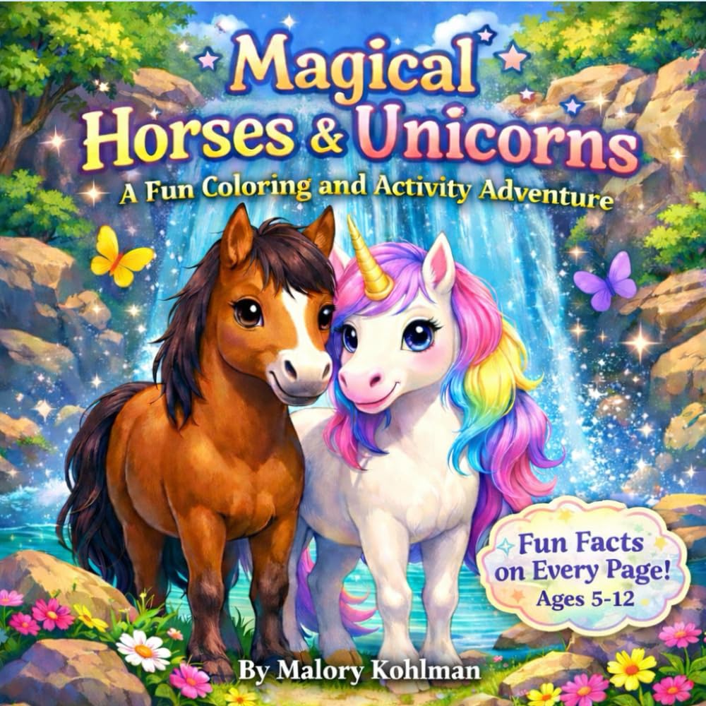 Magical Horses & Unicorns: A Fun Coloring and Activity Adventure