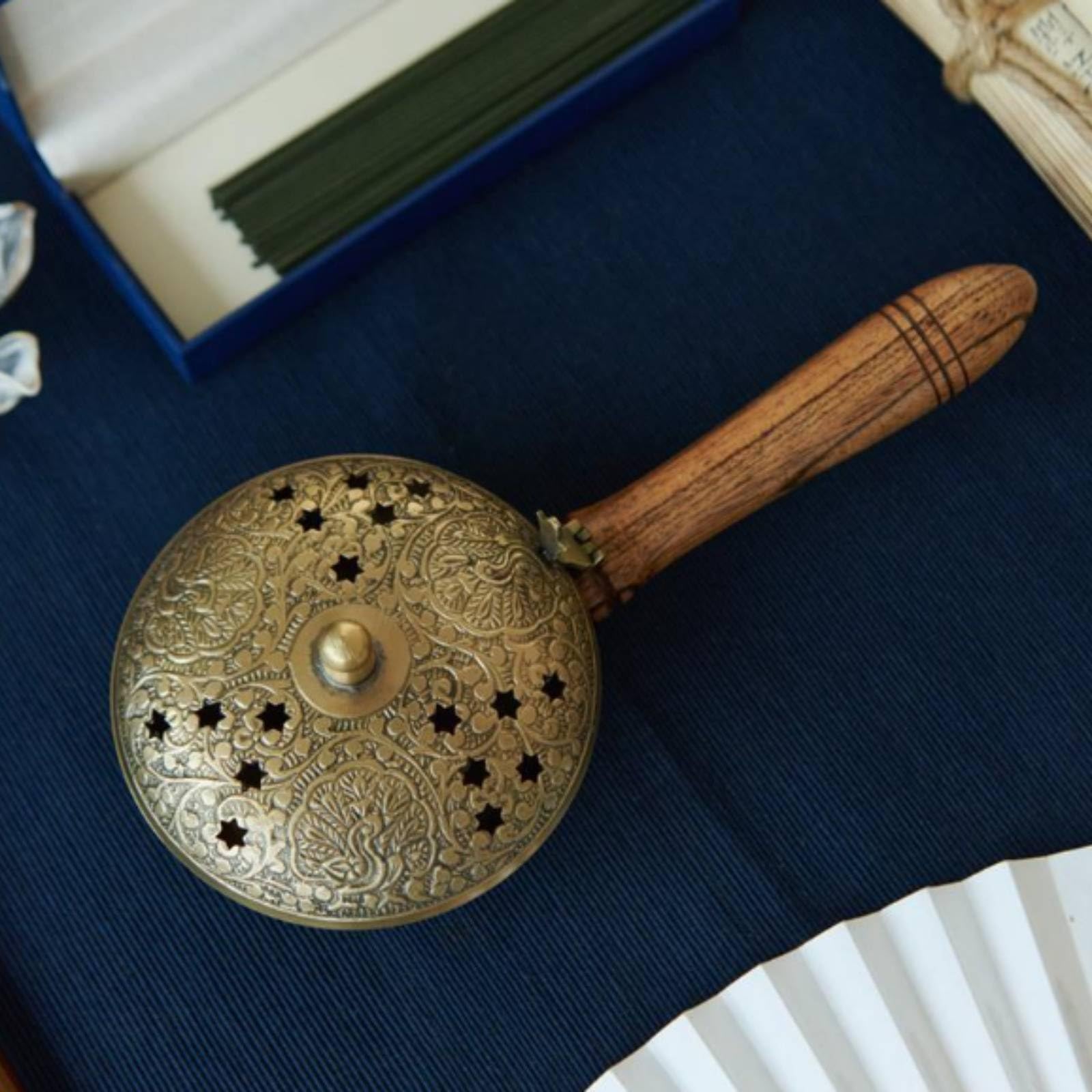 tore D'fumigazione con Manico in Legno Vintage tore di Fumigazione Artigianale Incensiere per Studio