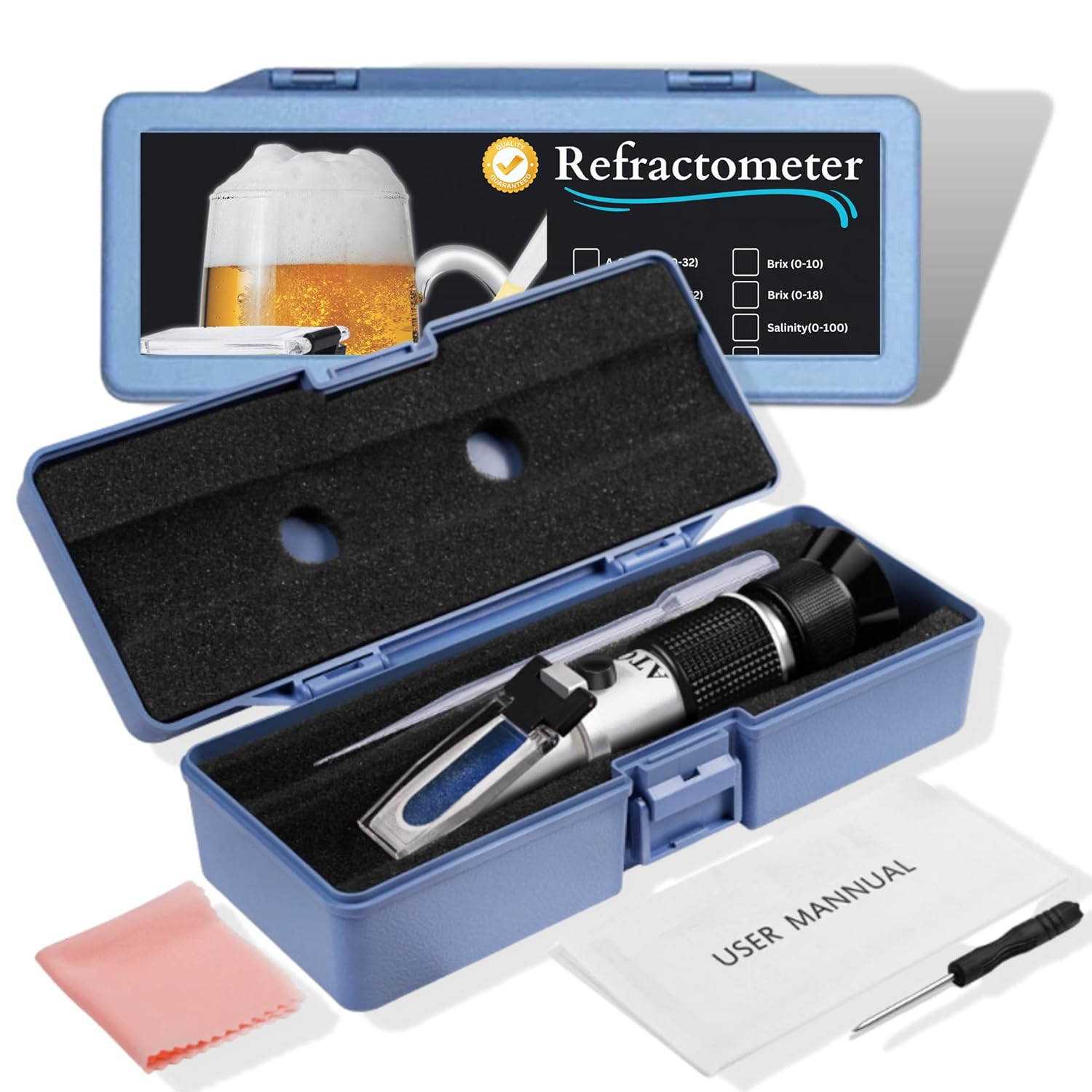 Salinity Refractometer for Aquariums, Marine Monitoring, Saltwater