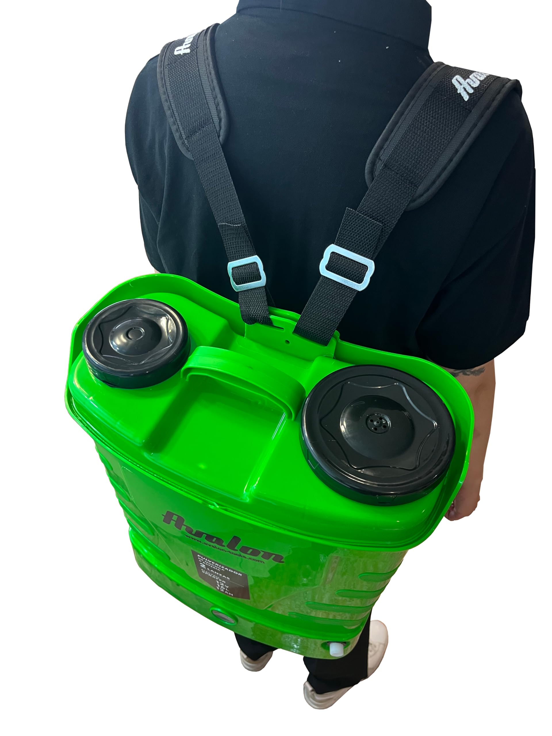 Avalon - Pulverizador Mochila de 2 lanzas Pack con Bomba de Repuesto, batería Recargable, Tanque 16 L, Verde. Incluye Cargador de 12V y 1,7A