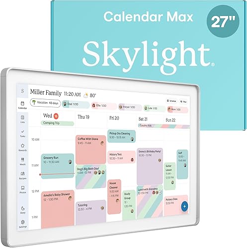Miniatura 11 de Skylight Calendario Max: Calendario digital inteligente de 27 pulgadas y tabla de tareas, organizador familiar con pantalla táctil interactiva –