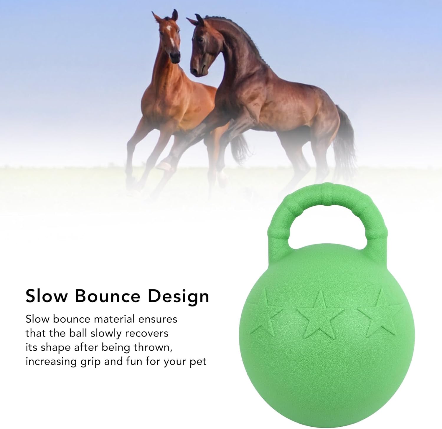 gernie Horse Jolly Ball, Jolly Tug Horse Toy with Fruit Flavor, Slow Bounce Rubber Anti Burst Horse Ball Toy Interactive Horse Play Ball for Equestrian Training Game, Horse Soccer Ball