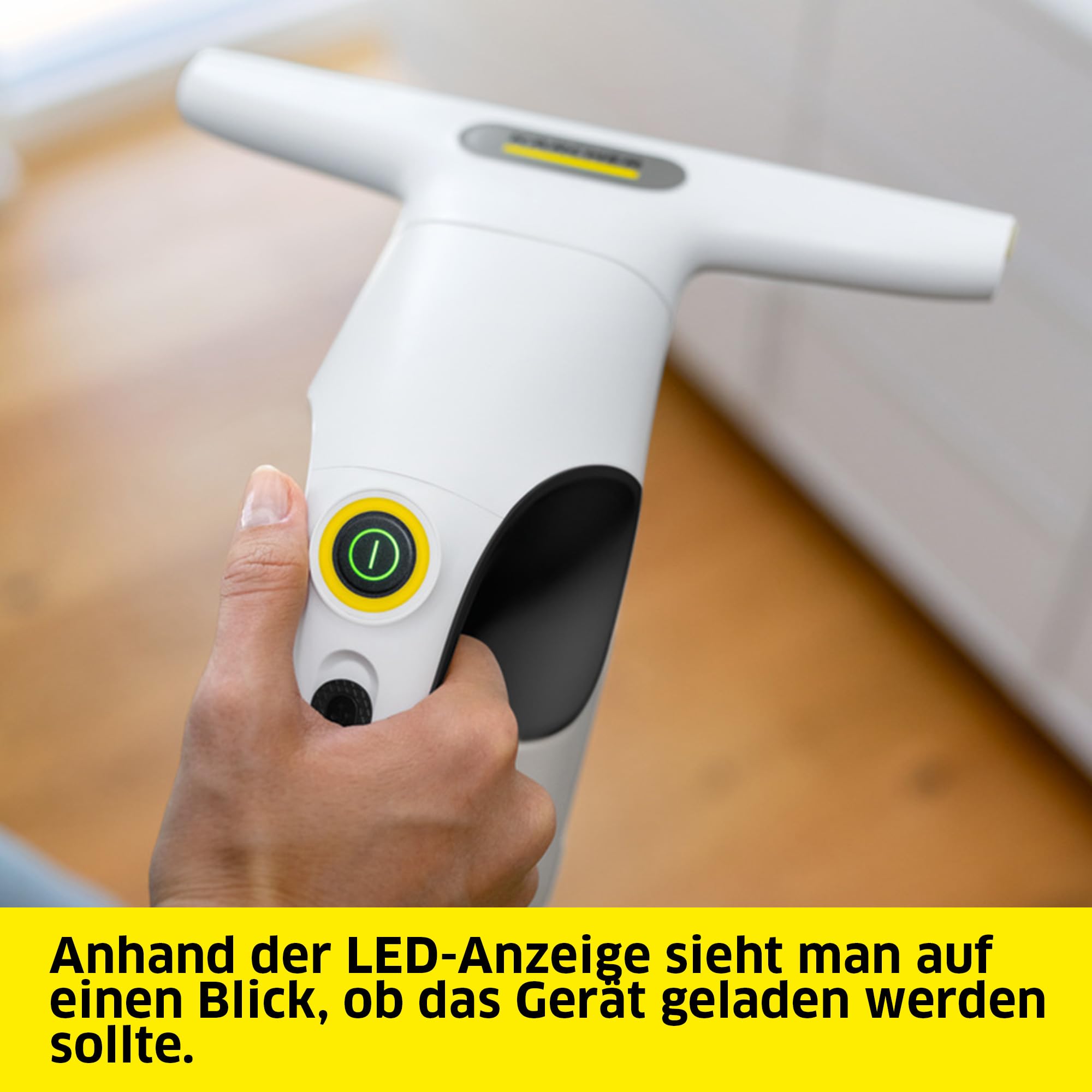 Kärcher Akku-Fenstersauger WV 1 Compact Care, Akkulaufzeit: 25 min., Schmutzwassertank: 100 ml, Gewicht: 0,5 kg, Sprühflasche mit Mikrofaser-Wischbezug, 20 ml Fensterreiniger, USB-C-Port