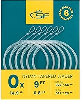 Vista 15 de SF Líder Cónico Pre-Atado con Lazo para Pesca con Mosca de Nailon Transparente para Trucha de Agua Dulce y Salada Bonefish Permit Lubina Salmón