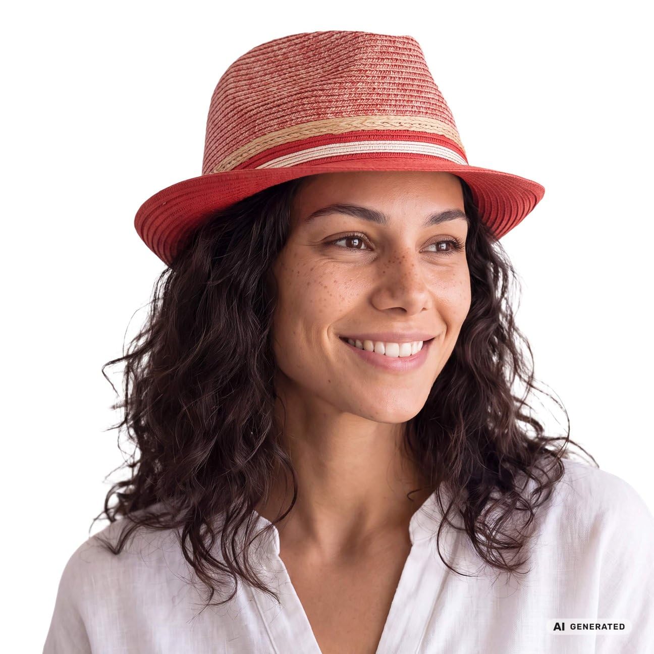 LIPODO Melanto Cappello Trilby in Paglia a Righe Prodotto in Italia Unisex Primavera Estate