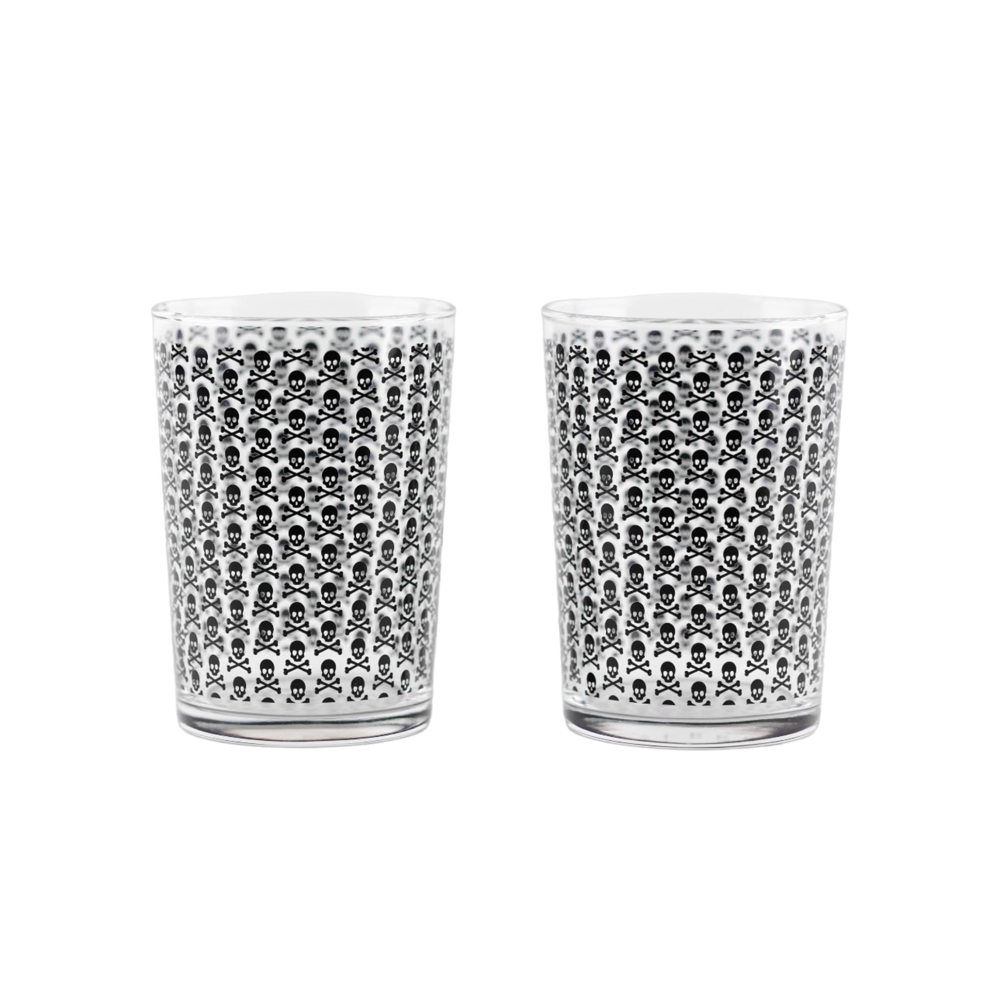 SCALPERS HOME | Vasos de Cristal Transparente | Juego de 2 Vasos de Sidra | Capacidad de 520 ml | Diseño con la Calavera de Scalpers | Fabricados en Cristal