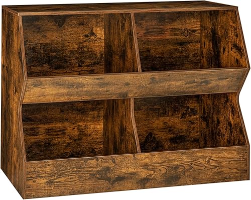 Miniatura 11 de DINZI LVJ Estantería para niños, organizador de almacenamiento de juguetes, gabinete de almacenamiento de juguetes de madera, estantería para niños