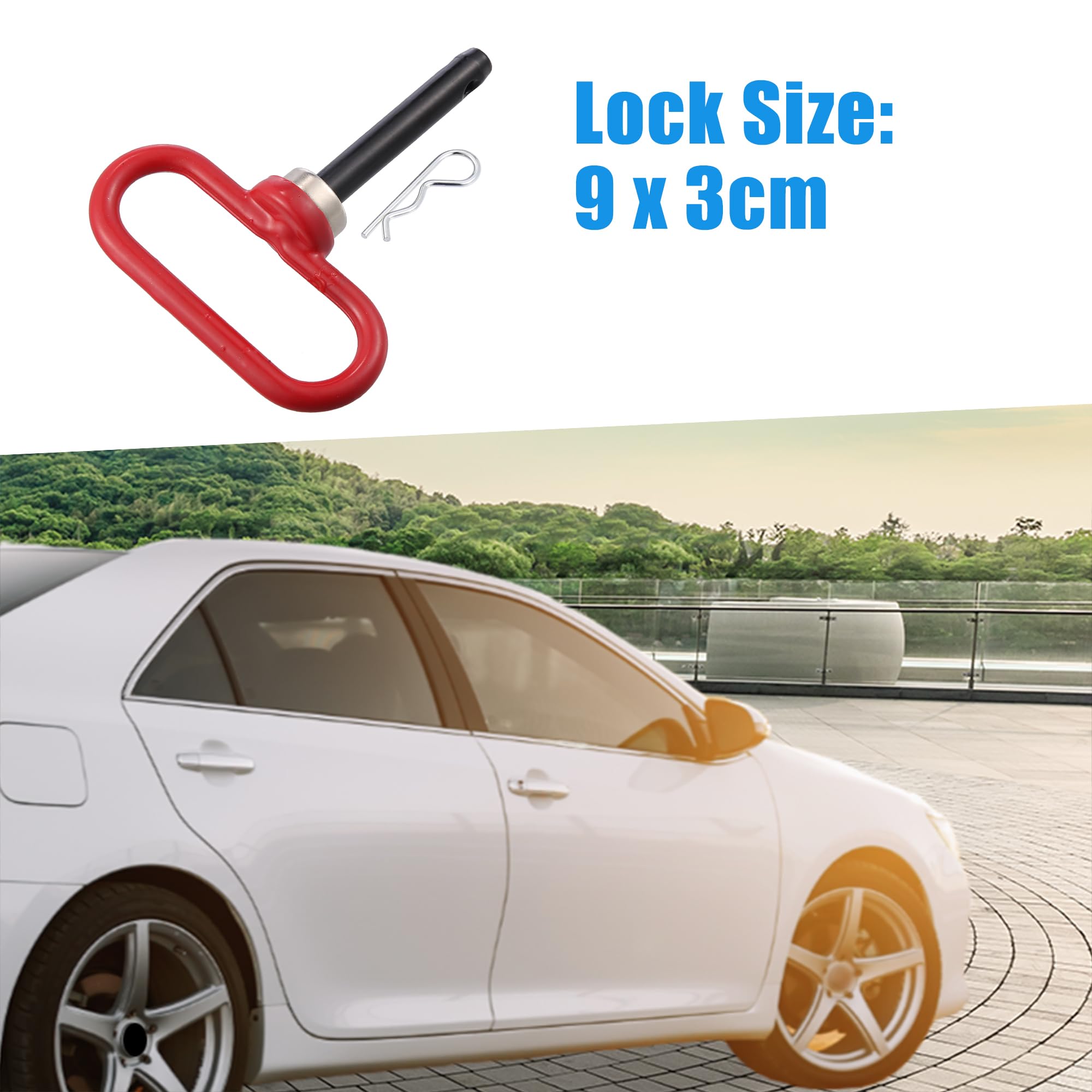 A ABSOPRO Vehicle Magnetic Trailer Towing Hitch Clips Pins 5"-3.5" Red, 5.51"x4.33" - Image 2