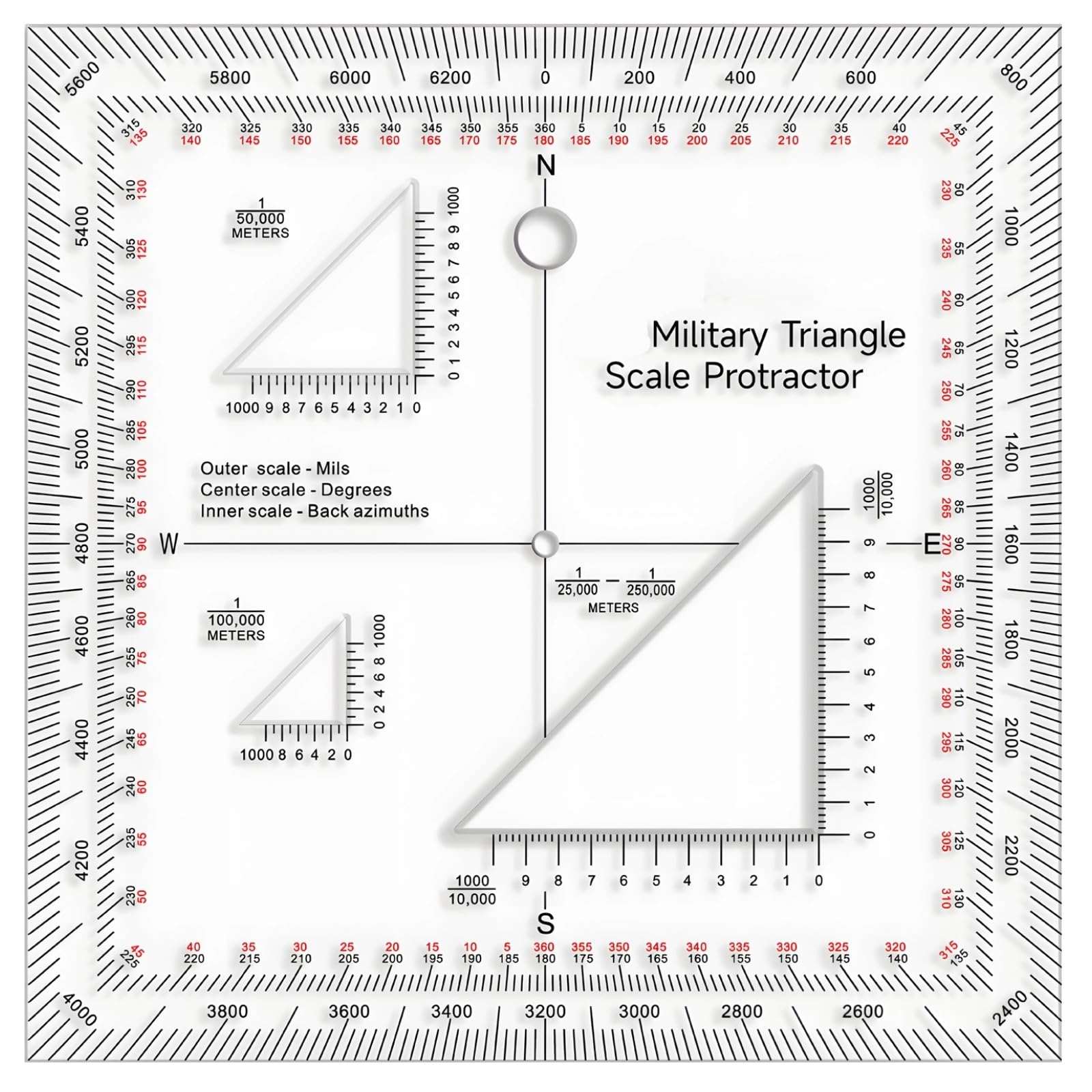 Packool Multiple Utm Mgrs Navigation Tool For Map Reading, Land Navigation Plotting Device, Military Coordinate Protractor Scale Ruler, Tactical Grid Reference Guide For Outdoor Activities