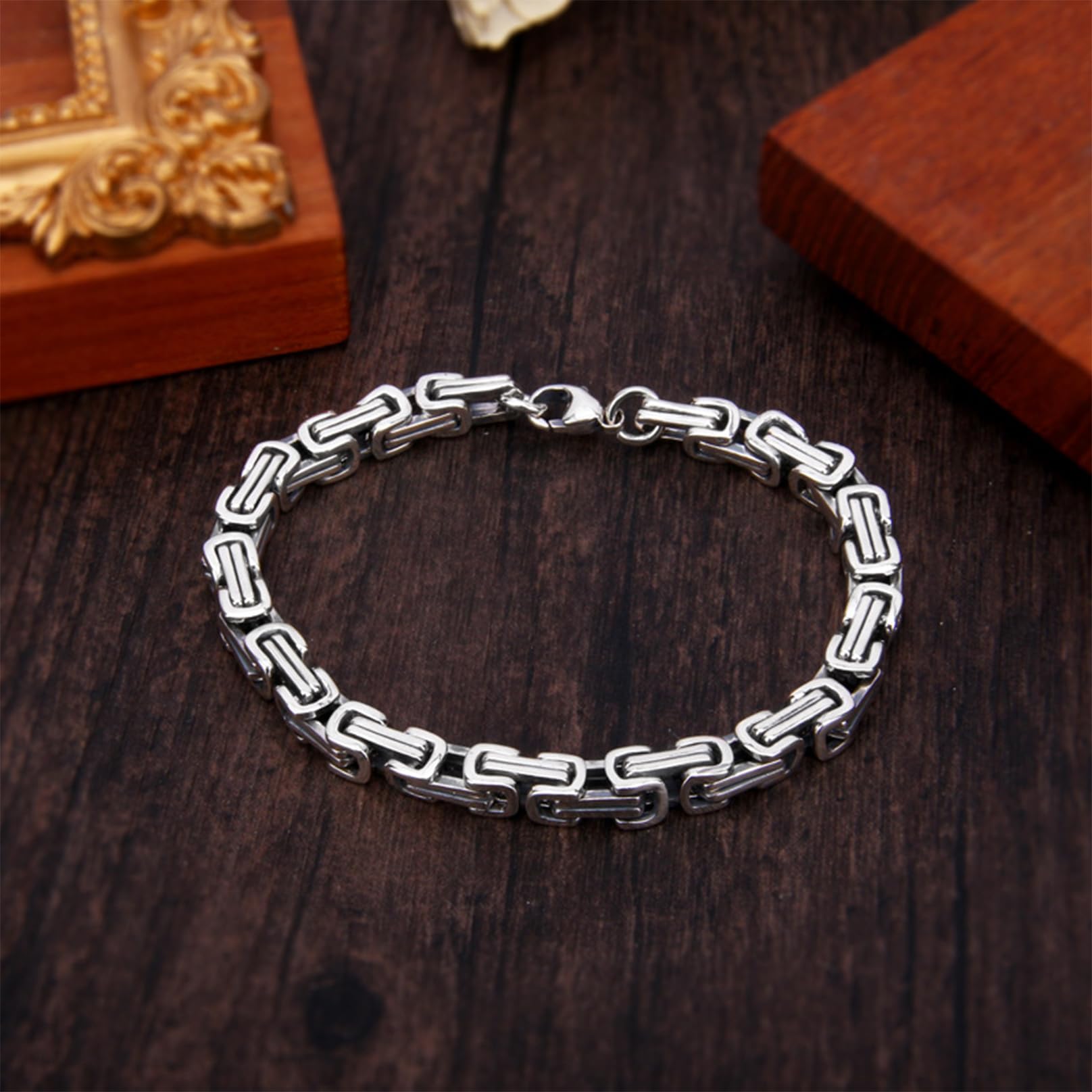 ZALTAS Hip Hop S925 Pulsera de plata esterlina para hombres Mujeres Tejidas de la cadena cubana Versión ancha Pulsera de la industria pesada 18 cm-22 cm Joyas de moda de co Silver- 22cm