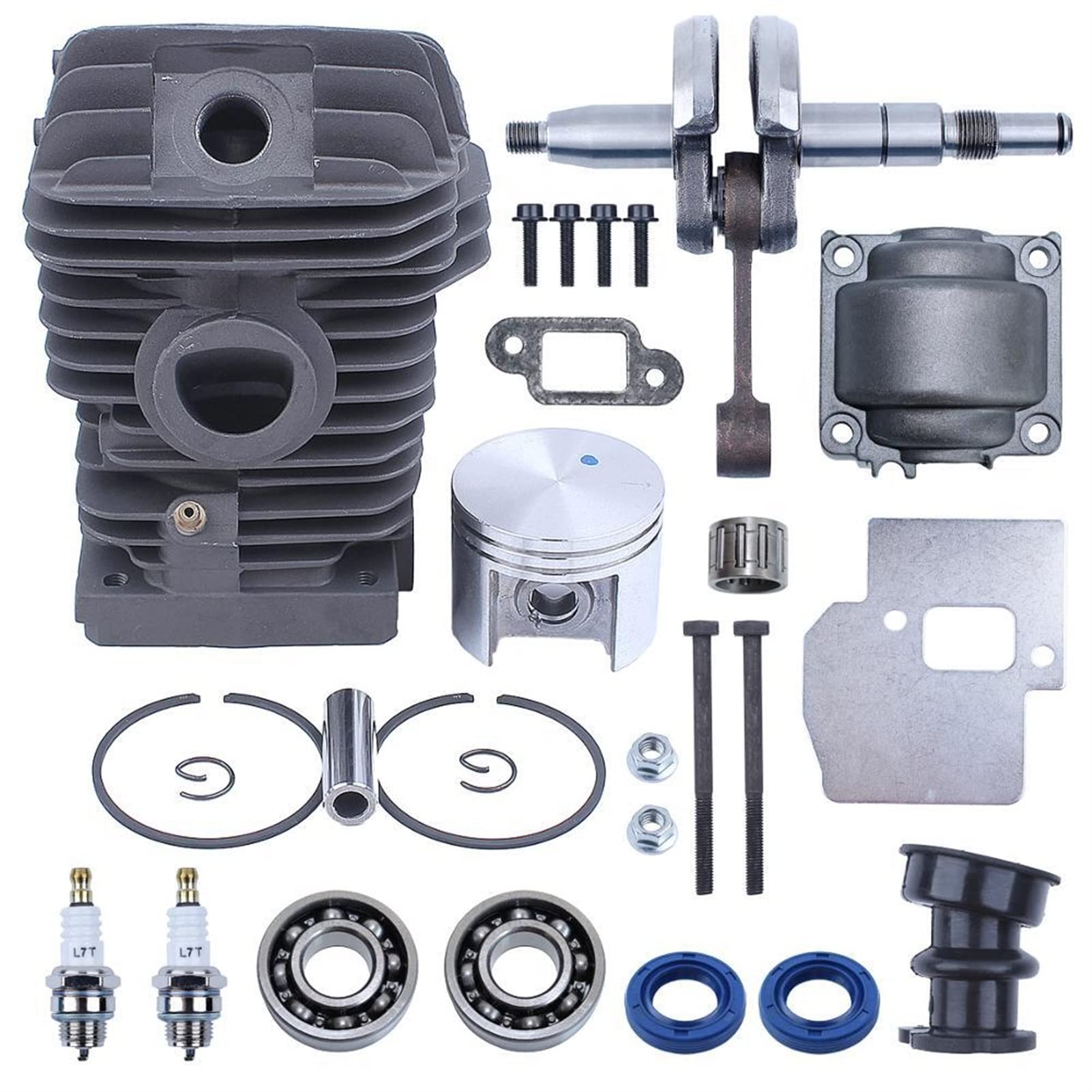 42.5mm cylinder silnika miska tłokowa wał korbowy świeca zapłonowa tłumik zestaw, dla, dla Ms250 Ms230 025 023 części do pił łańcuchowych 1123 020 1209 Zestaw cylindrów piły łańcuchowej