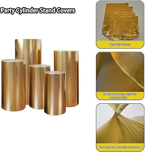 Miniatura 9 de Fundas para soportes de cilindro para fiestas, soportes de pedestal de cilindro, fundas elásticas de bronce, cubierta de pedestal de cilindro,