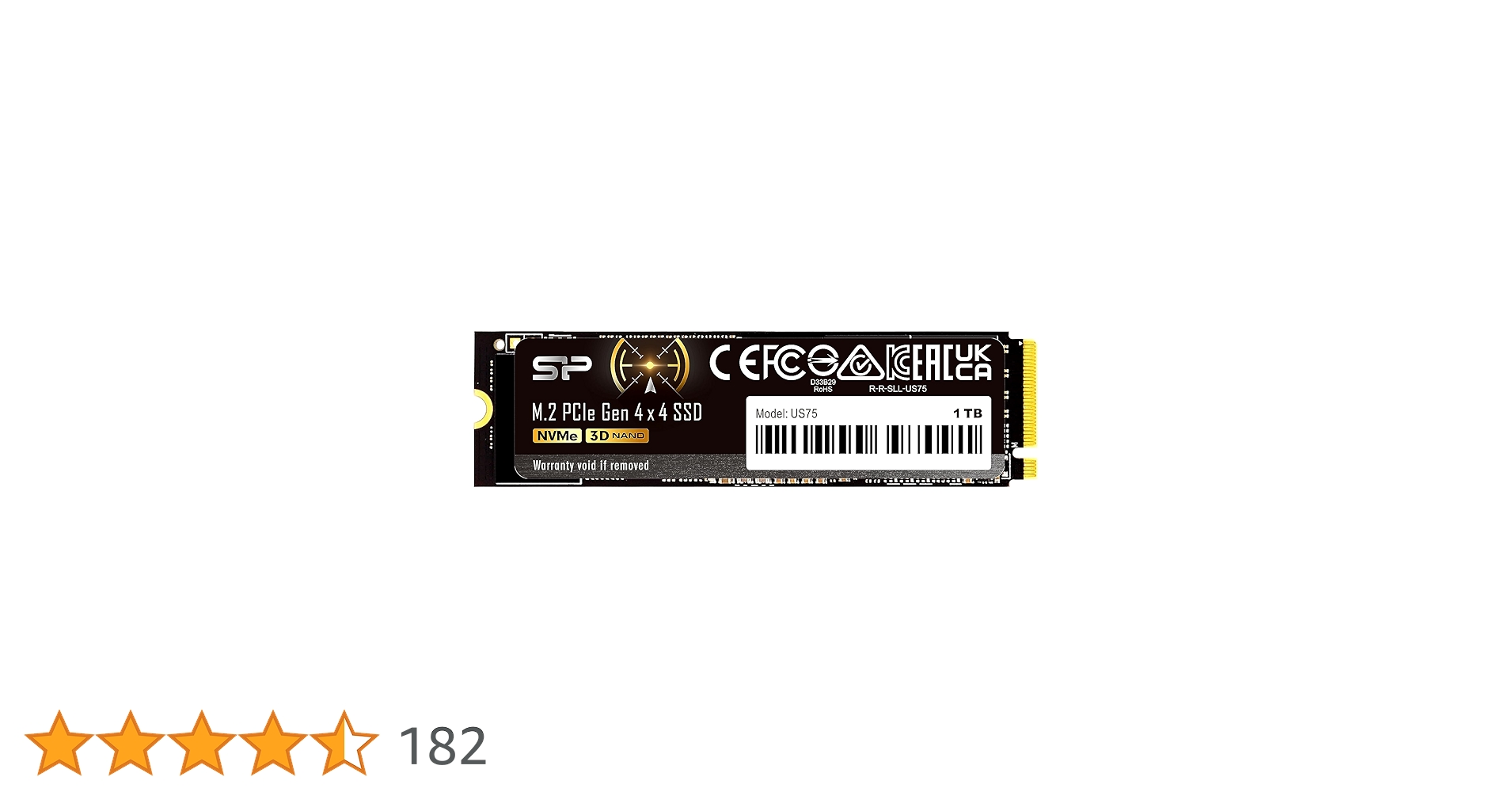 Silicon Power 1TB US75 NVMe 4.0 Gen4 PCIe M.2 SSD R/W up to 7,000/6,000MB/s (SP01KGBP44US7505) Silicon Power 1TB US75 NVMe 4.0 Gen4 PCIe M.2 SSD R/W up to 7,000/6,000MB/s (SP01KGBP44US7505)