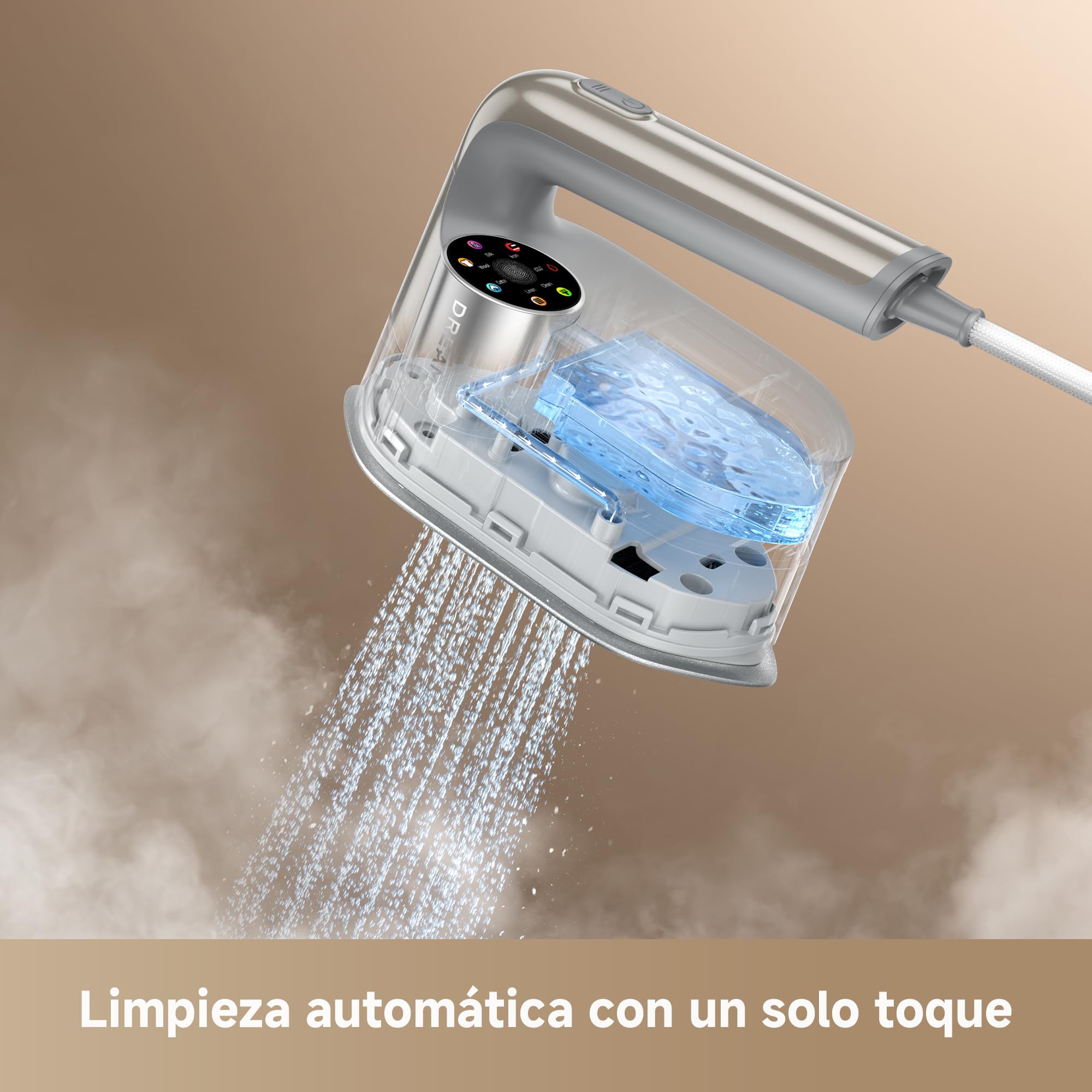 DREAME Rotafly Plancha vapor, panel 90°, 1200W, DWIP7GAEU | Planchado 2-en-1 (plano/colgado), Apagado al Soltar, Vapor Doble Núcleo, Cuidado Delicado