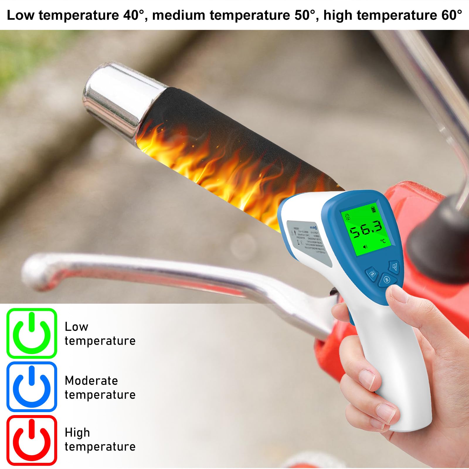 Manopole riscaldanti per moto, 12 V, maniglie riscaldate USB, controllo intelligente della temperatura a tre livelli, maniglie per il riscaldamento manuale, per l'inverno, universale per motociclette