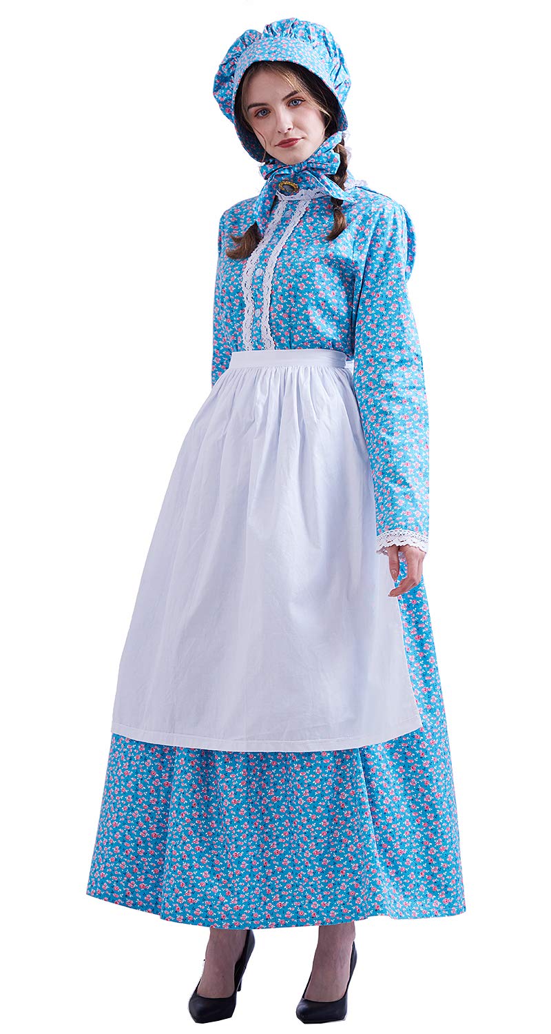 GRACEARTPioneer Woman Costume Colonial Prairie Dress for Women 100% Cotton