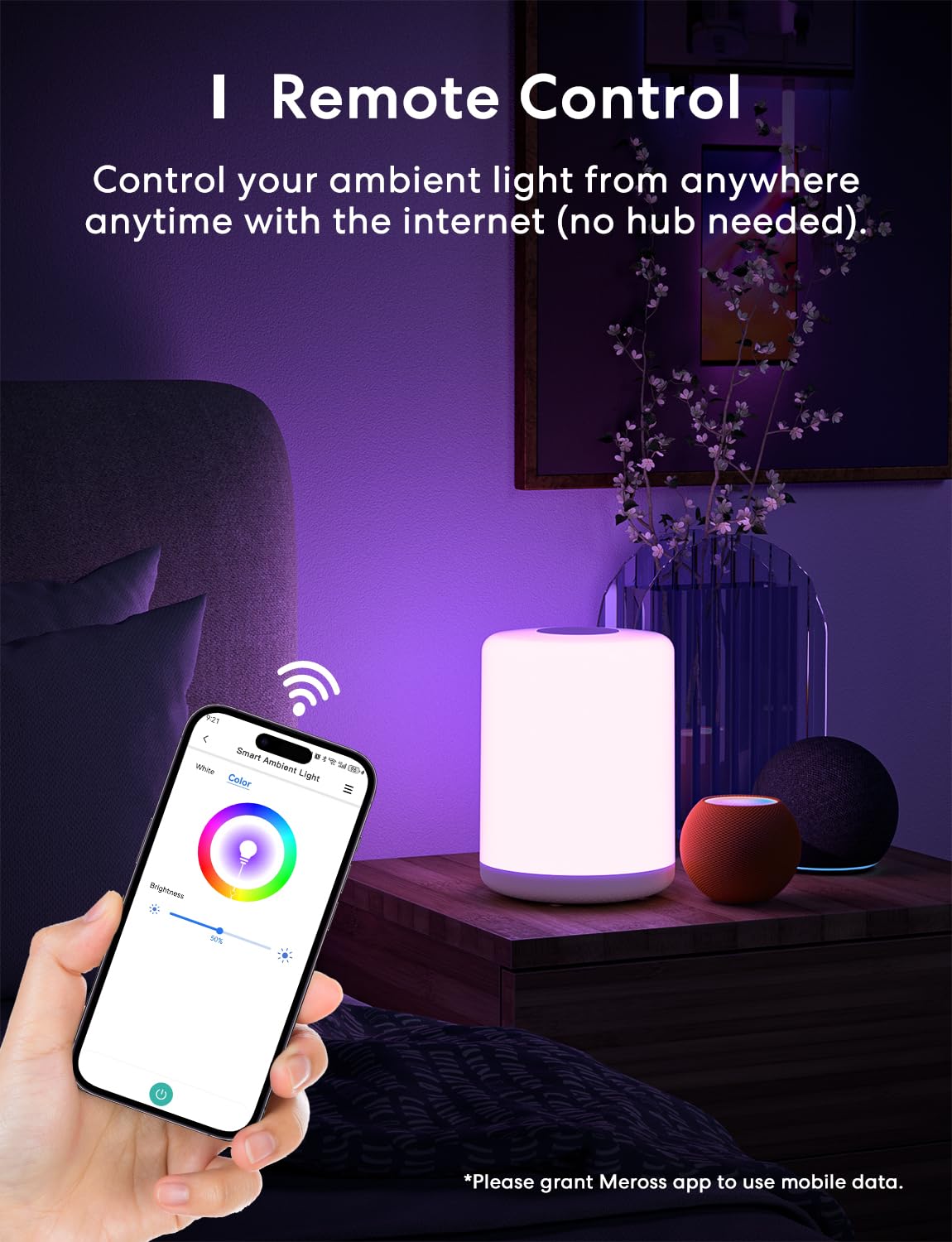 Set 2 Lampade Da Comodino Smart WiFi – 16M Colori RGB, Dimmerabili, Compatibili Con Alexa E Google, Timer E Modalità Musica