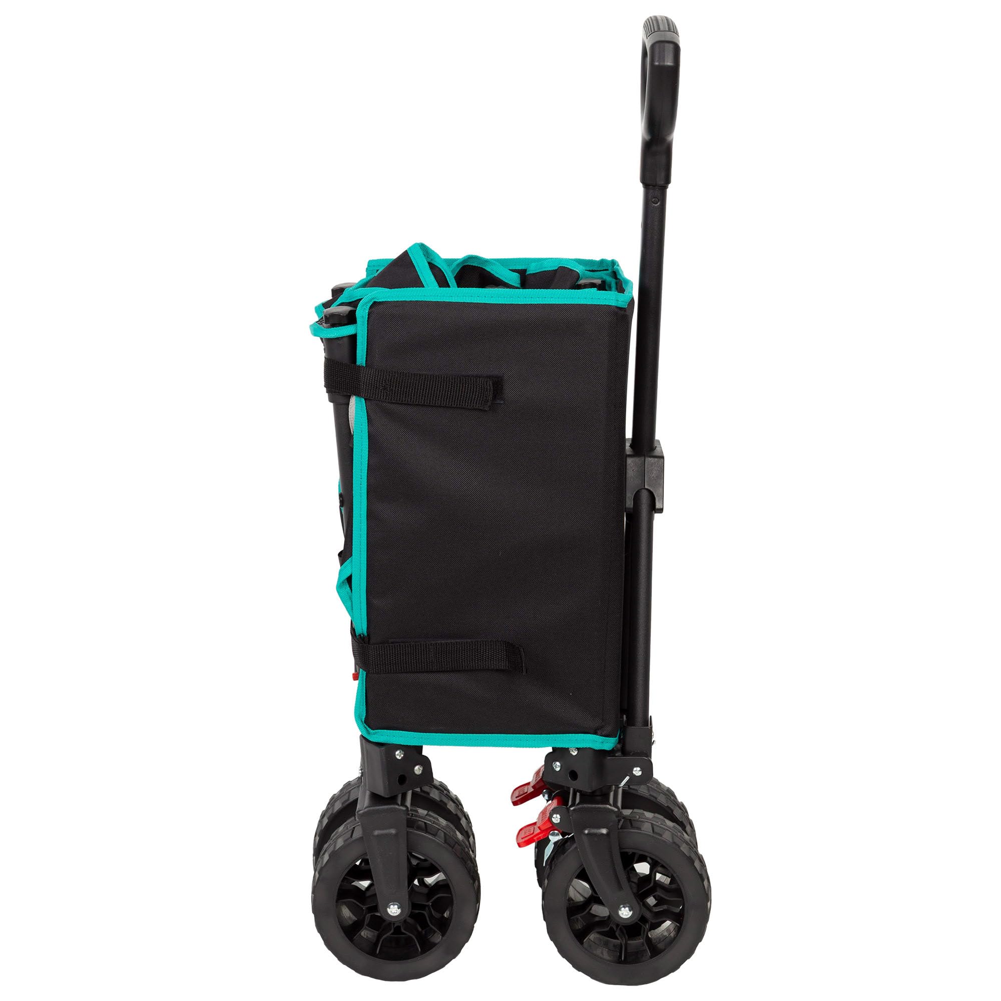 AKTIVE Carrello pieghevole da spiaggia ruote fuoristrada 60 kg acciaio poliestere 70x45x95 cm